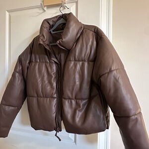 Brown Old Navy Puffer Jacket